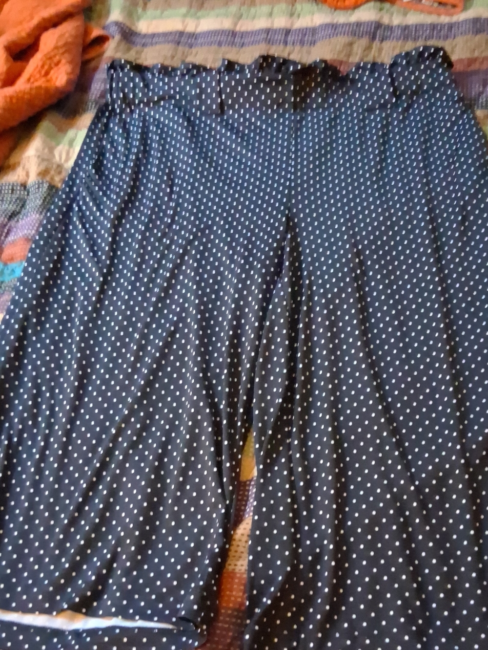 Black Polka Dot Wide Leg Pants Capris